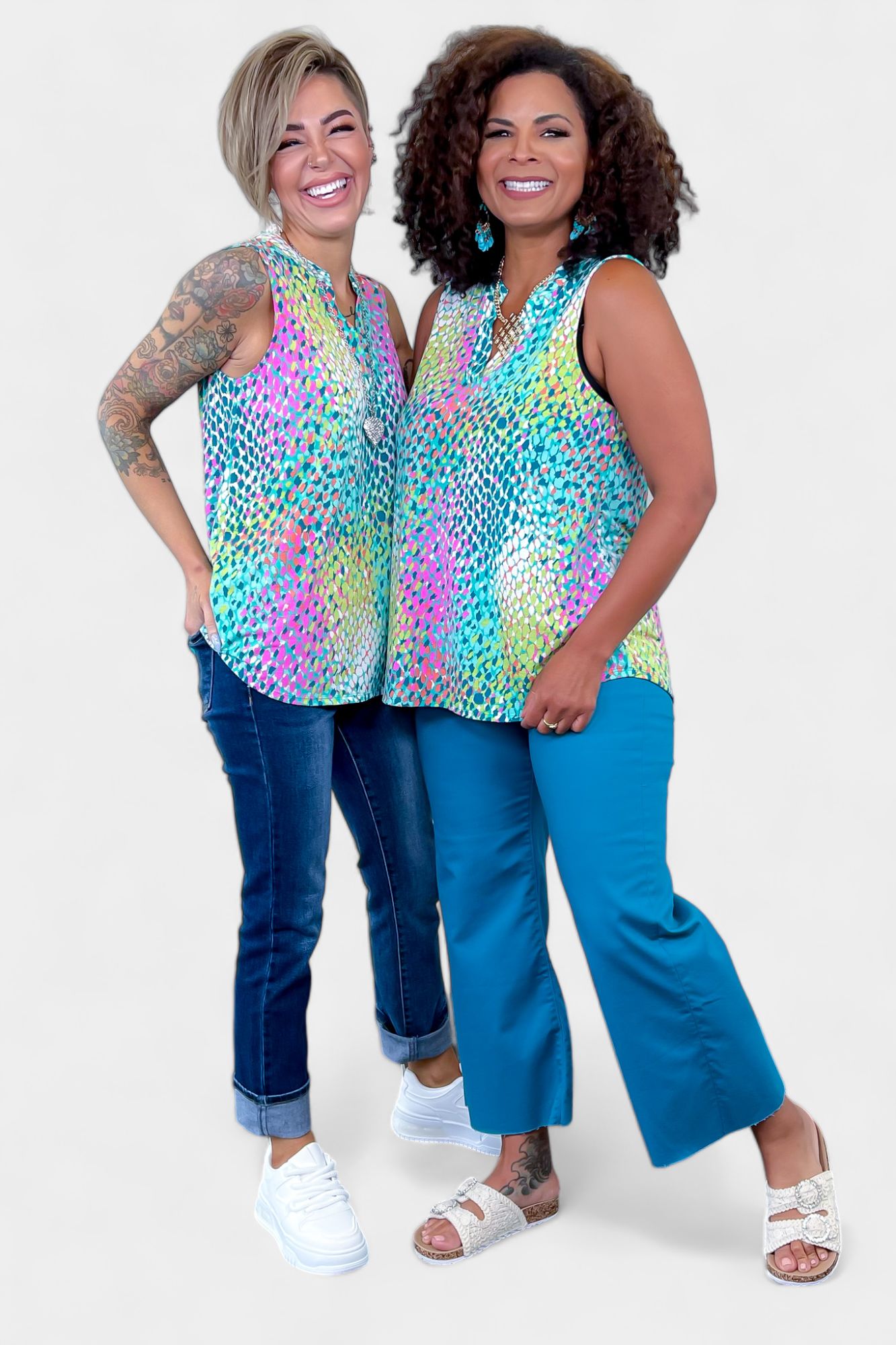 Green Multi Abstract Lizzy Tank Top sold by ZZs product image thumbnail 4