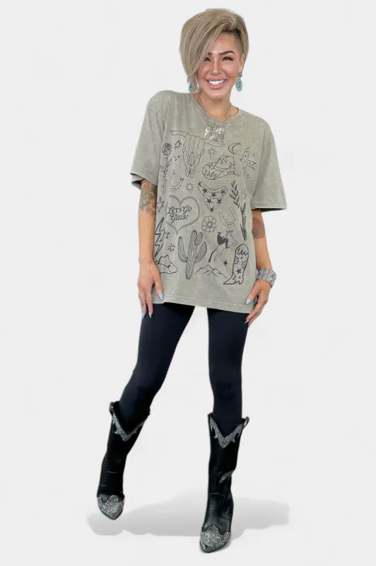 Mocha Cowgirl Elements Graphic T-Shirt sold by ZZs