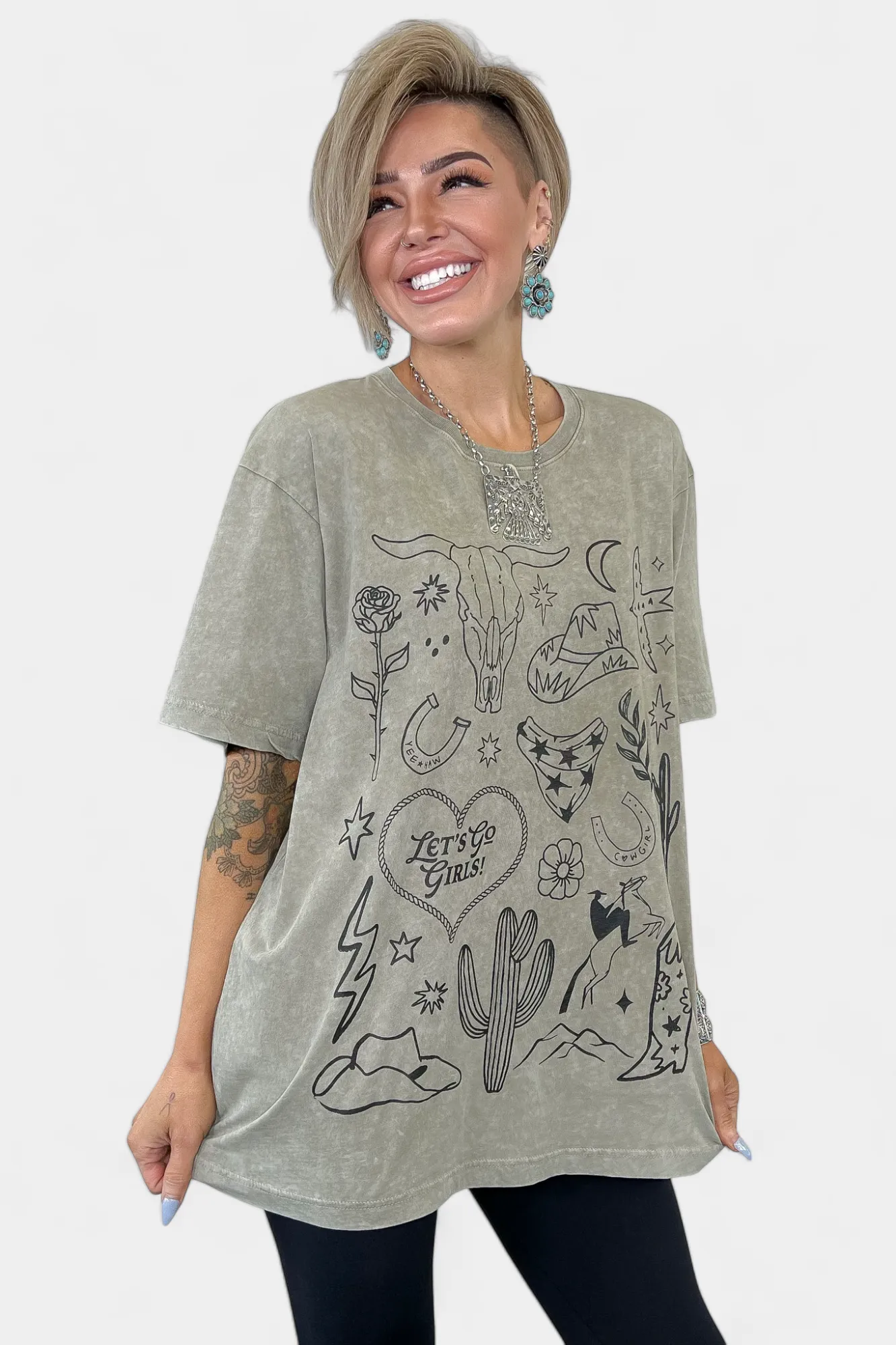 Mocha Cowgirl Elements Graphic T-Shirt sold by ZZs product image thumbnail 4