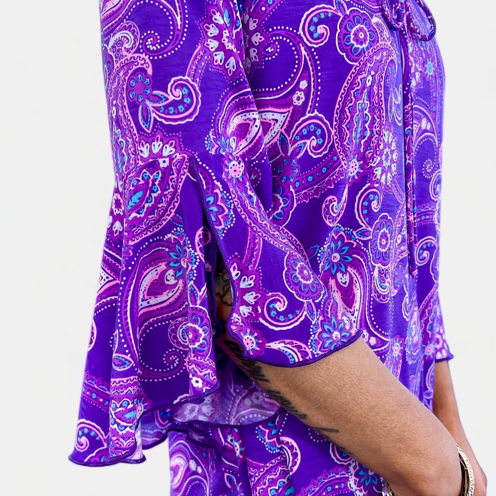 Lavender Paisley Bell Sleeve Top sold by ZZs product image thumbnail 5