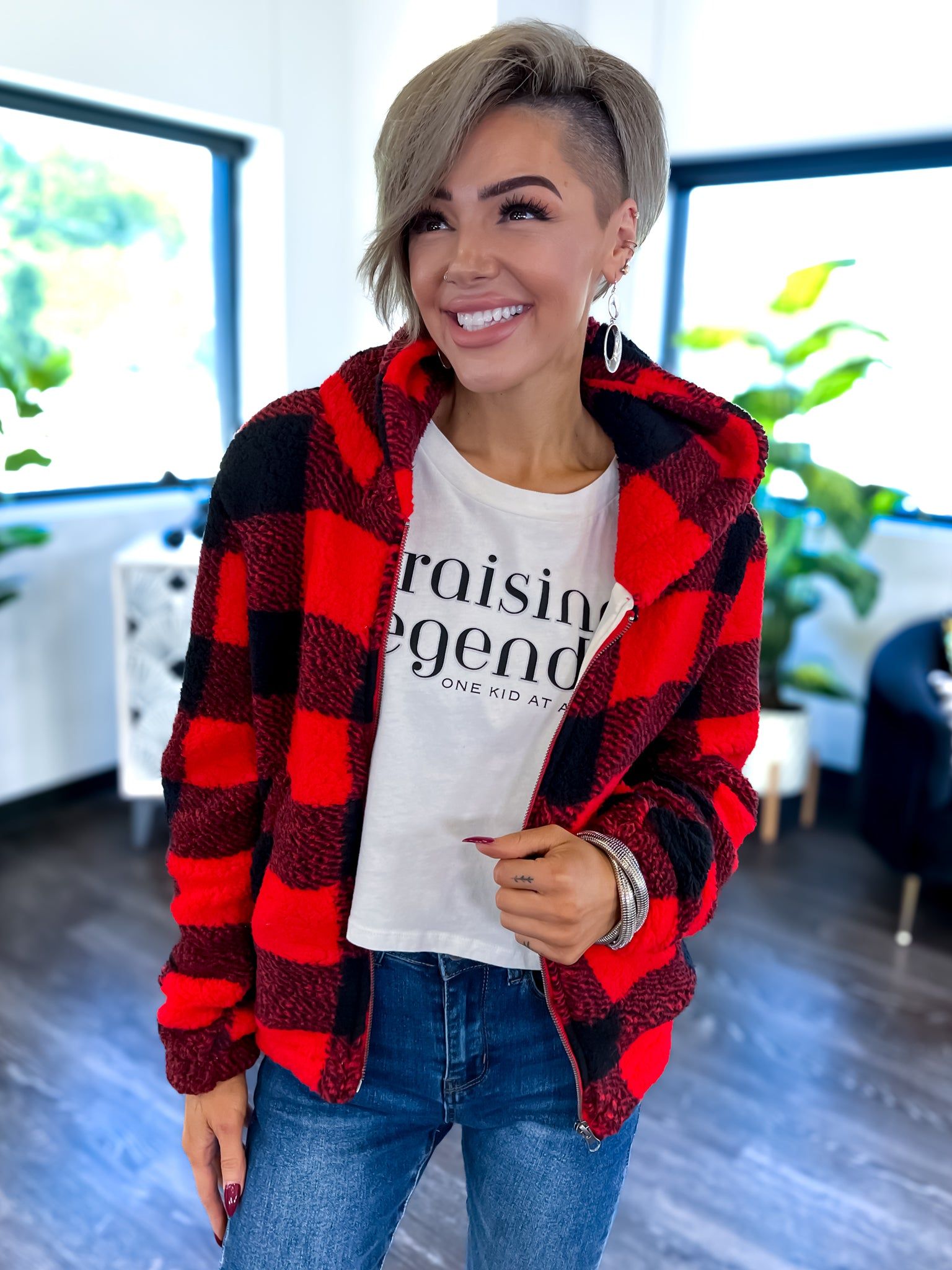 Plaid Sherpa Jacket | Red sold by ZZs product image thumbnail 14