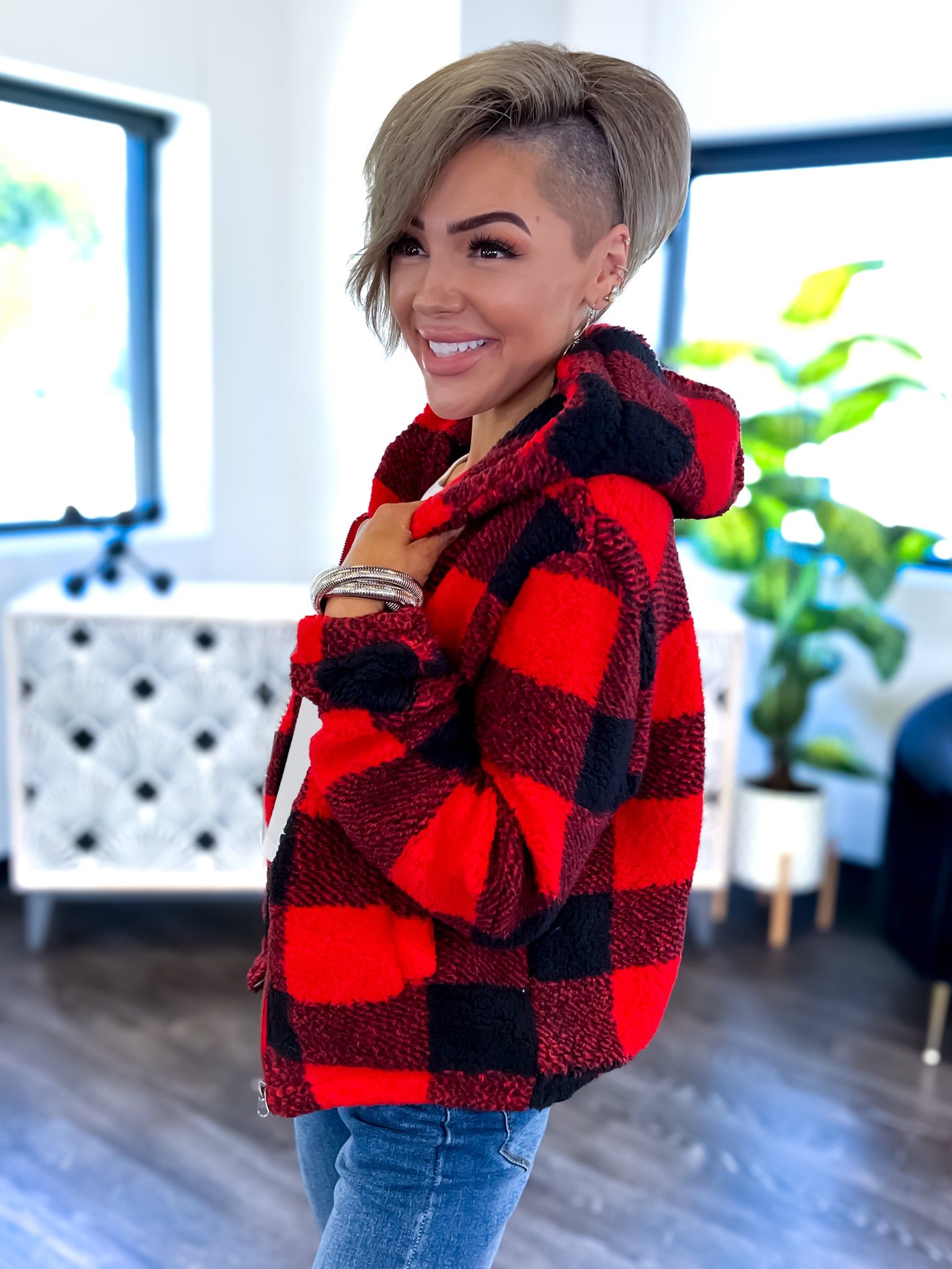 Plaid Sherpa Jacket | Red sold by ZZs product image thumbnail 10