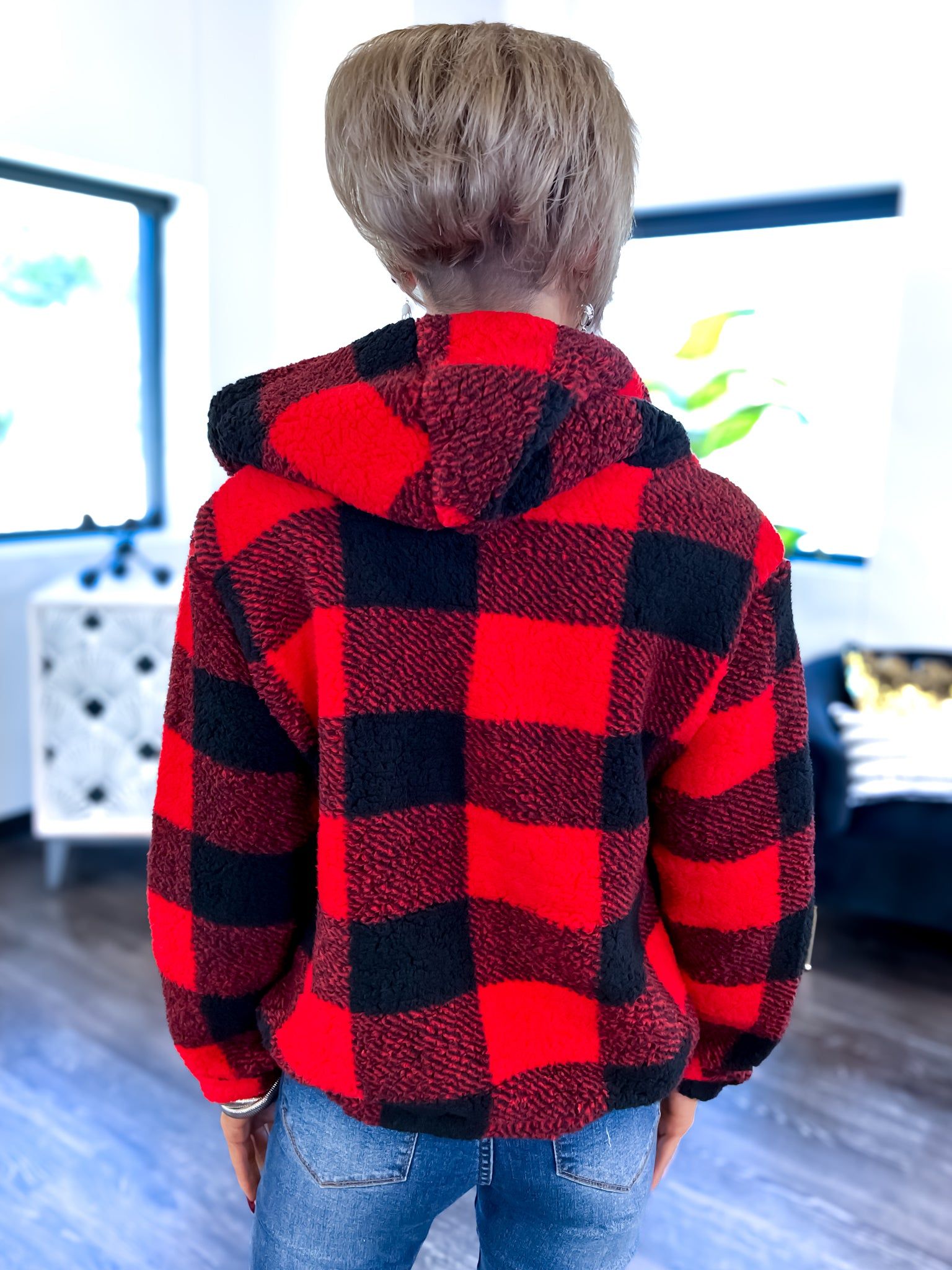 Plaid Sherpa Jacket | Red sold by ZZs product image thumbnail 12