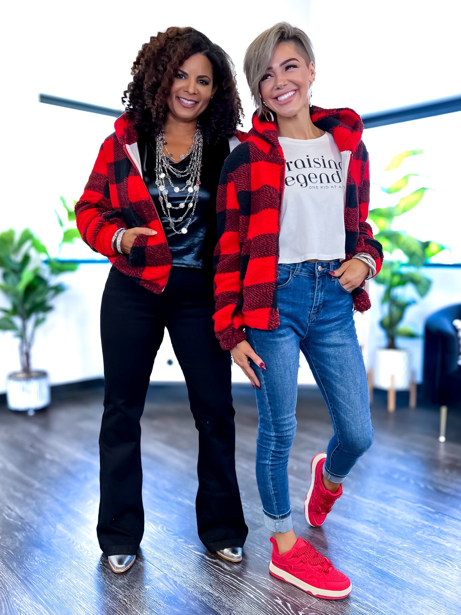 Plaid Sherpa Jacket | Red sold by ZZs product image thumbnail 3