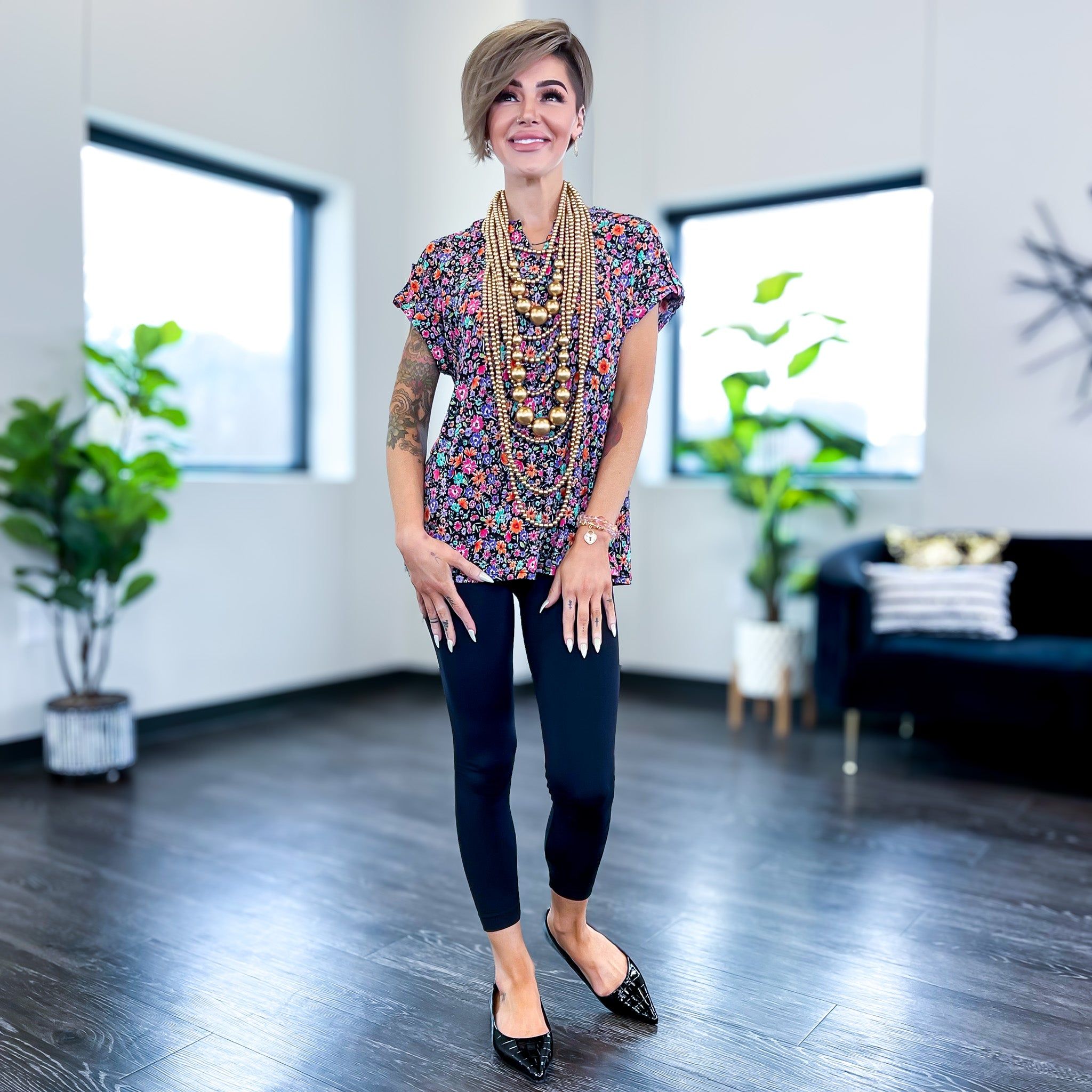 Black Multi Lizzy Short Sleeve Top sold by ZZs product image thumbnail 3