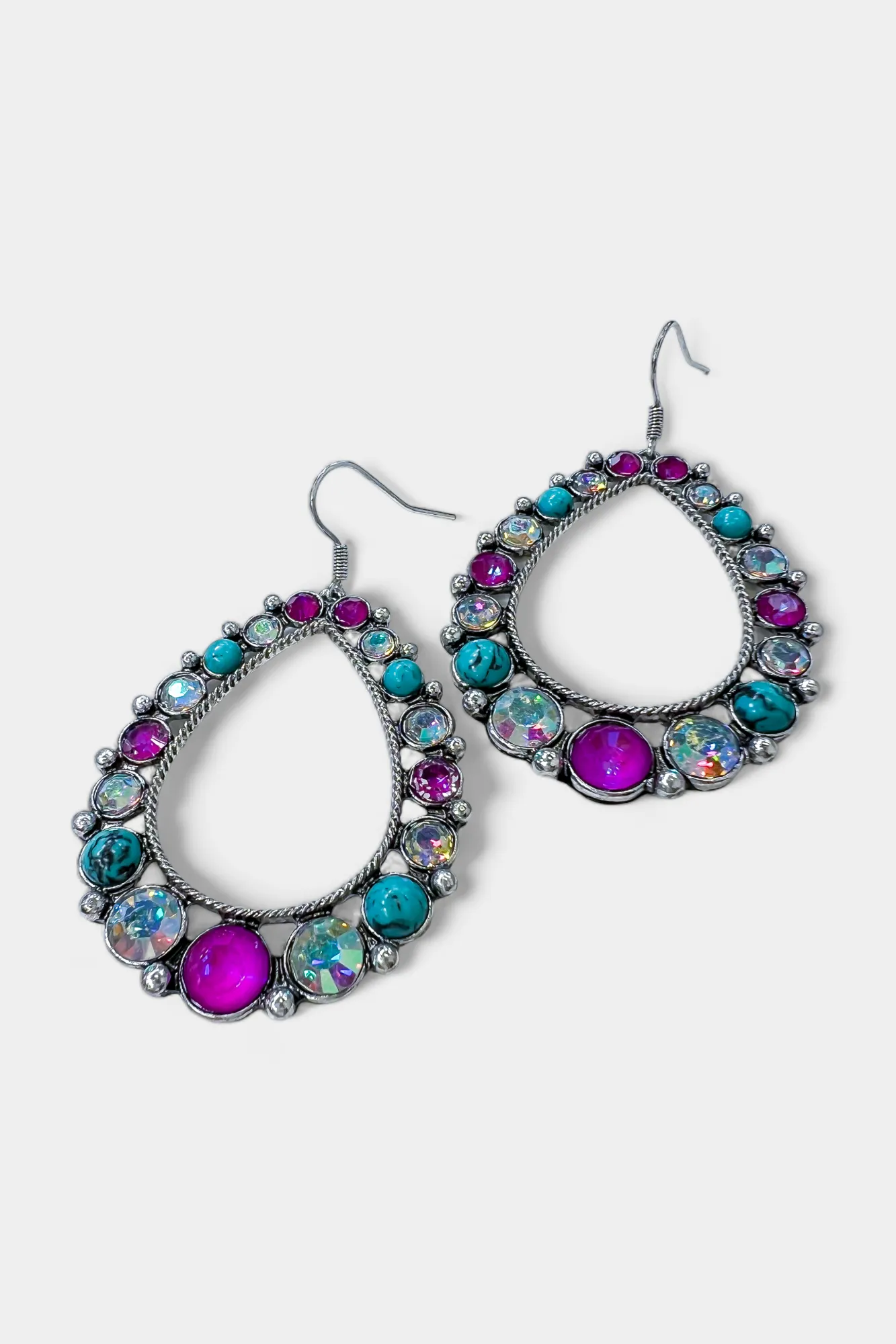Silver Gemstone Teardrop Earrings sold by ZZs product image thumbnail 3