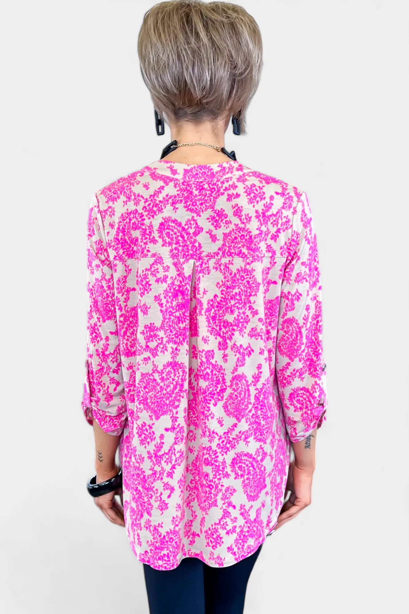 Beige & Pink Floral Lizzy Top sold by ZZs product image thumbnail 5