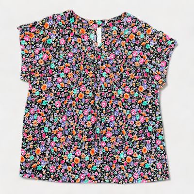 Black Multi Lizzy Short Sleeve Top sold by ZZs