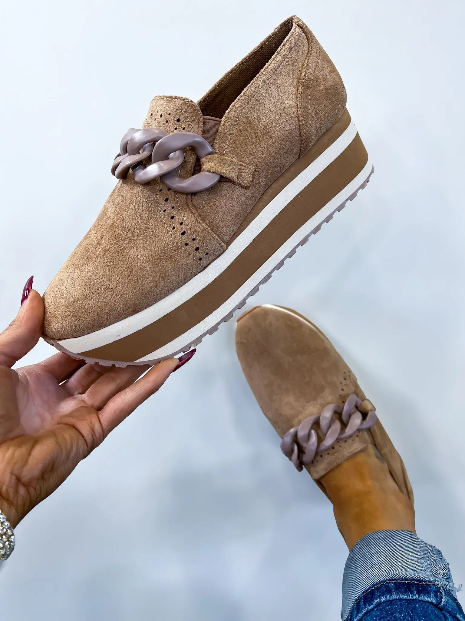 Taupe Loma Slip On Sneakers sold by ZZs product image thumbnail 2