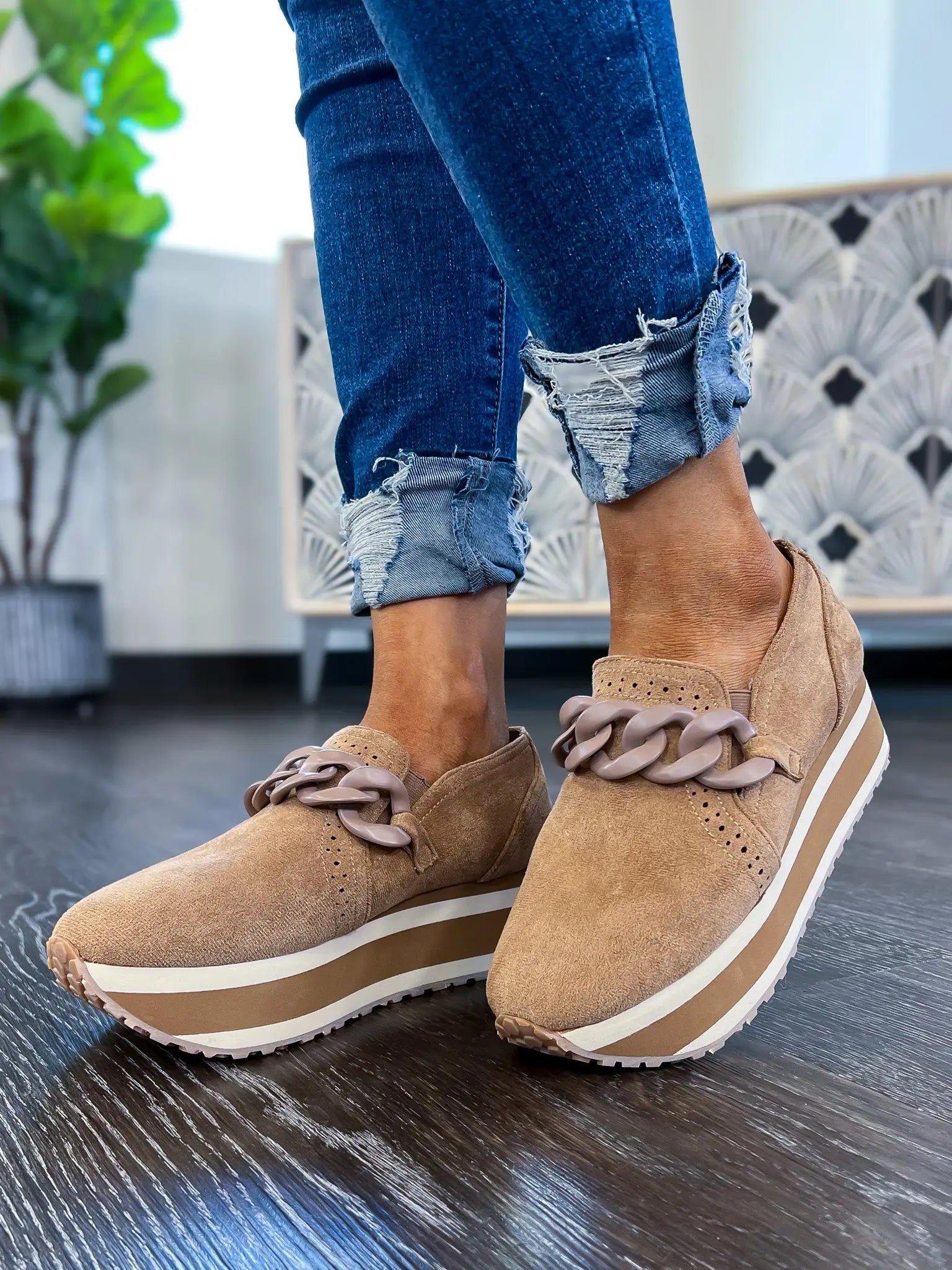 Taupe Loma Slip On Sneakers sold by ZZs