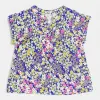 Purple Floral Lizzy Short Sleeve Top sold by ZZs