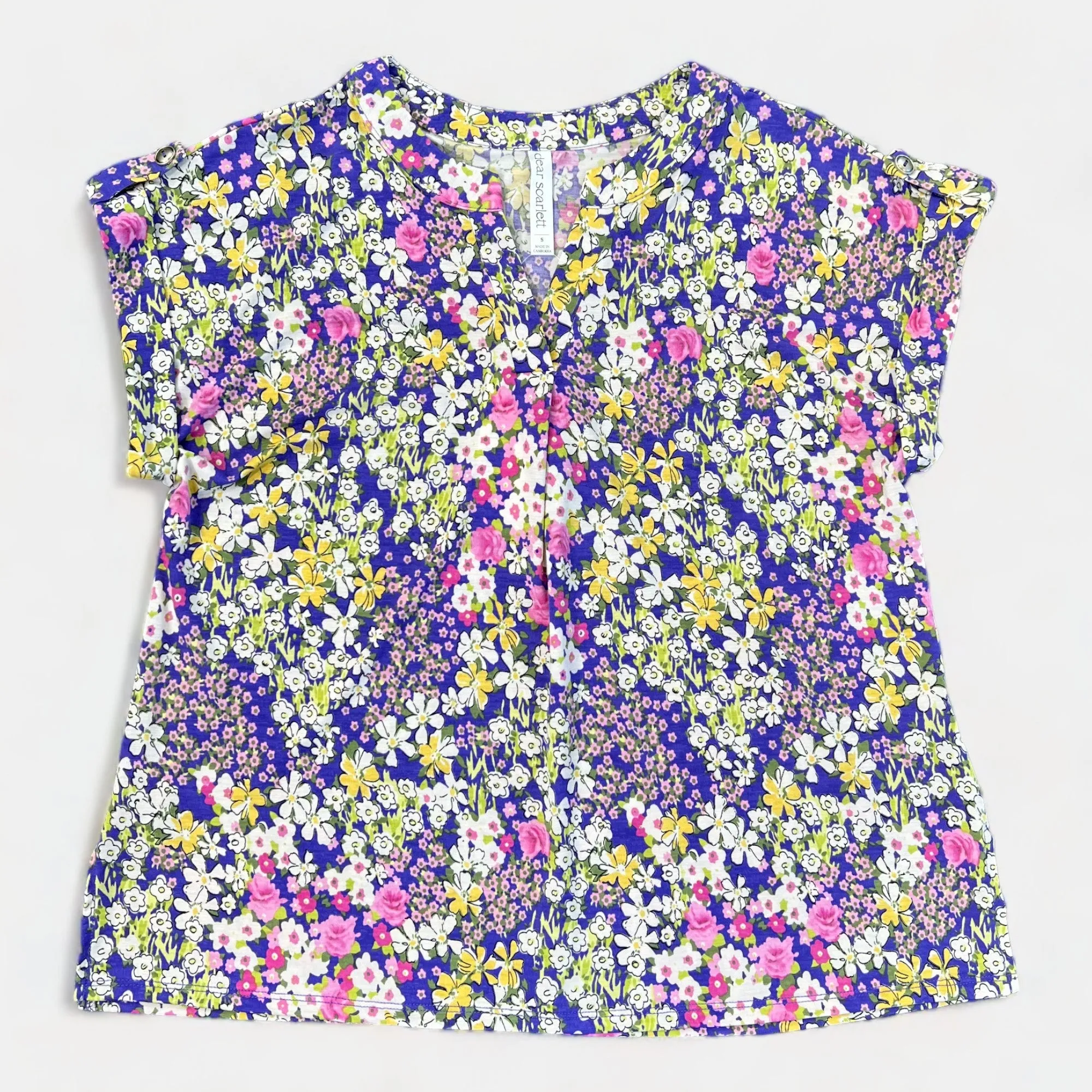 Purple Floral Lizzy Short Sleeve Top sold by ZZs product image thumbnail 2