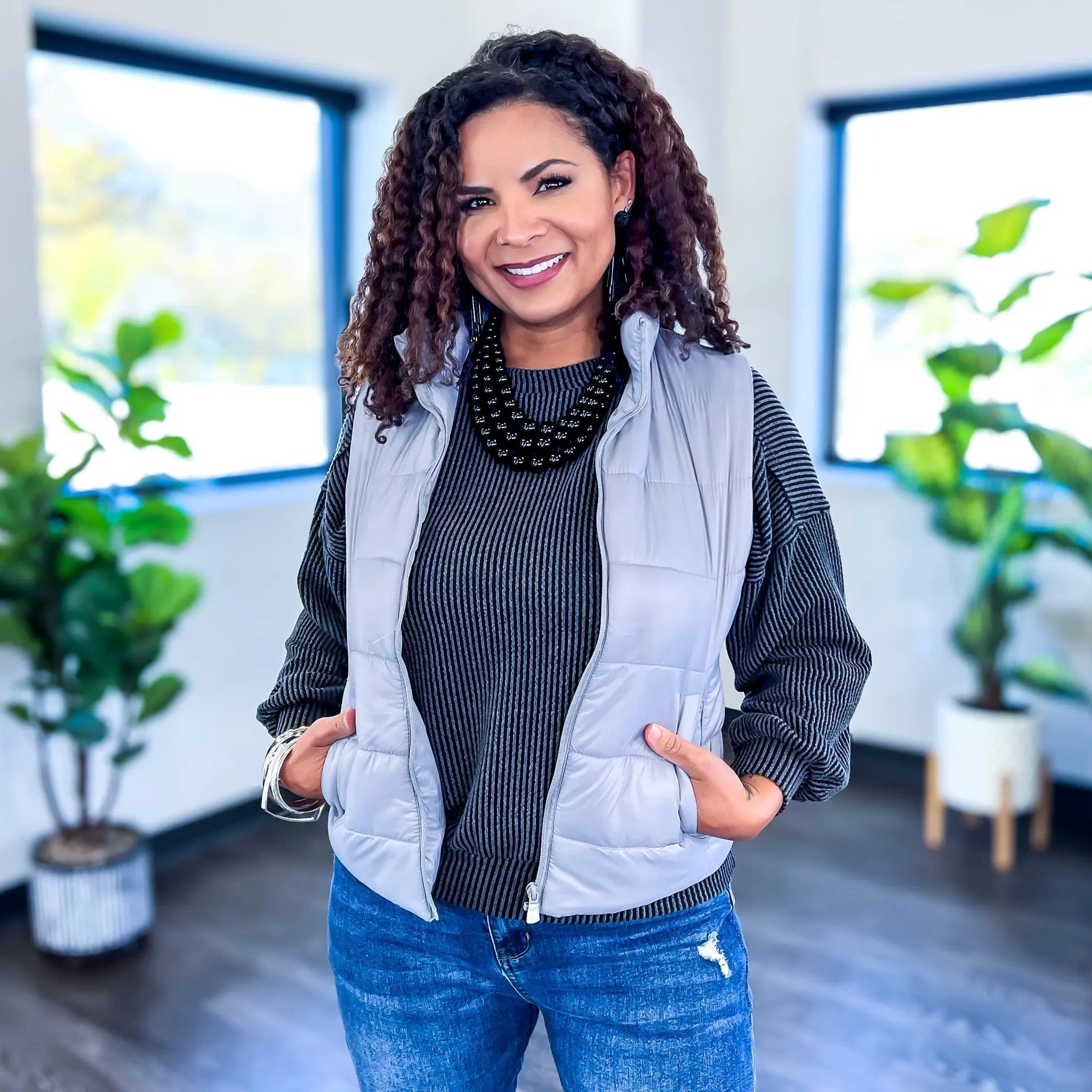 Silver Puffer Vest sold by ZZs