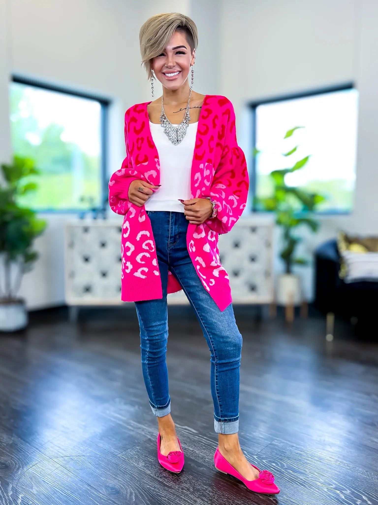 Leopard Cardigan | Pink sold by ZZs