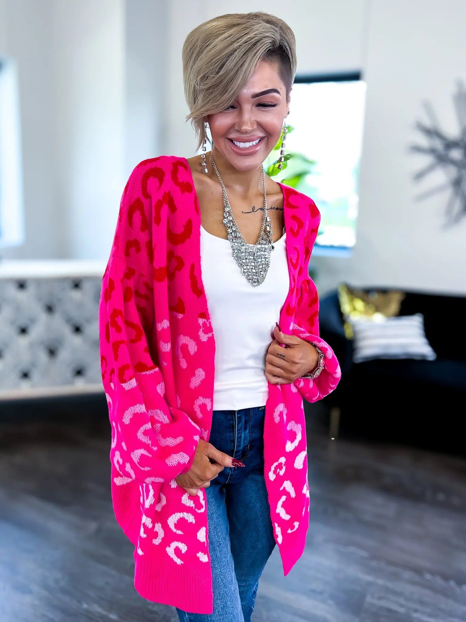 Leopard Cardigan | Pink sold by ZZs product image thumbnail 7
