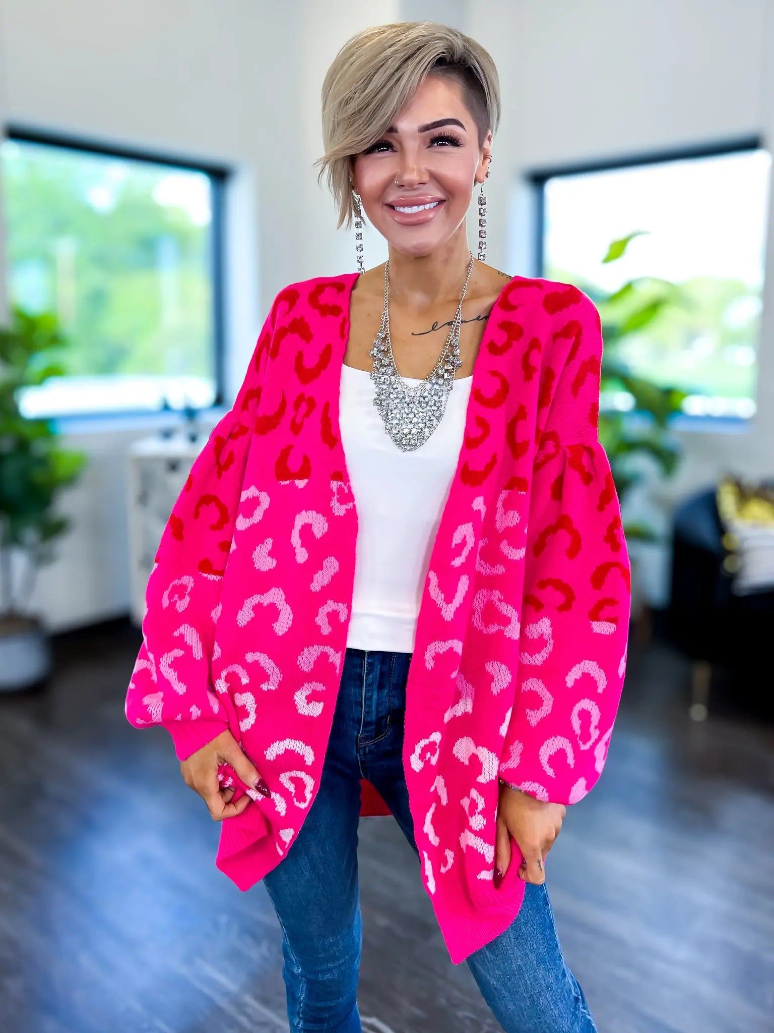 Leopard Cardigan | Pink sold by ZZs product image thumbnail 2