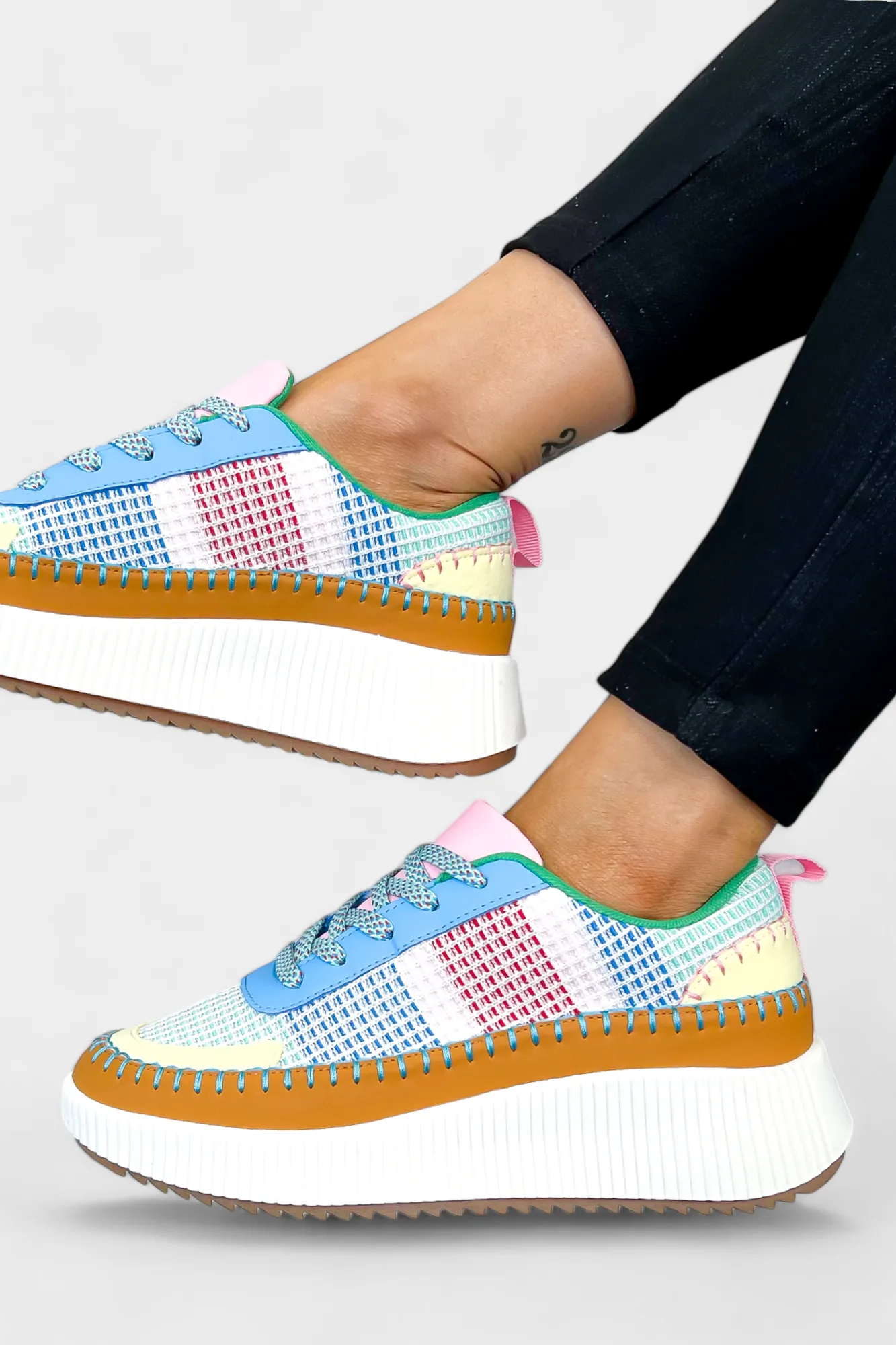 Blue Pattern Sneakers sold by ZZs