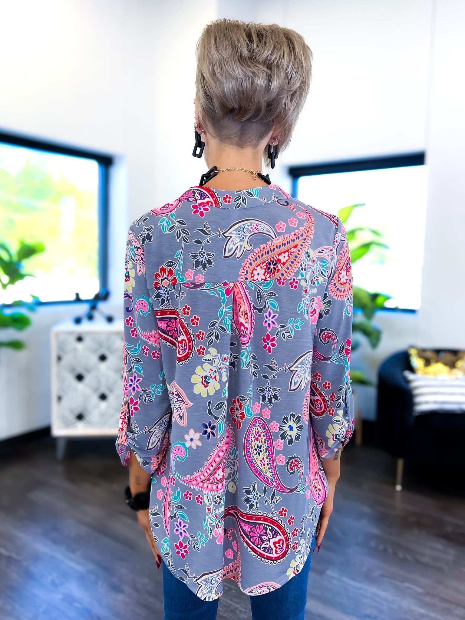 Grey Paisley Lizzy Top sold by ZZs product image thumbnail 5