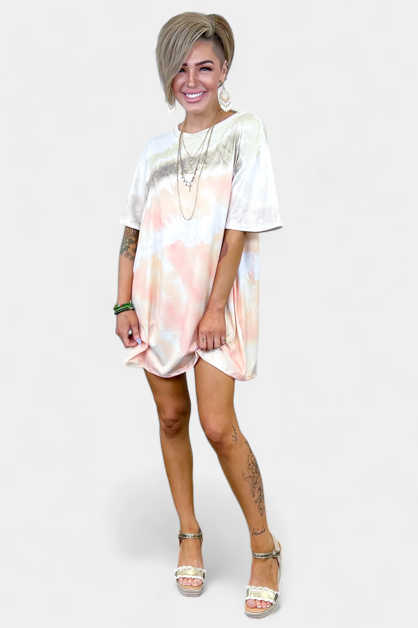 Ivory Tie Dye Jersey Dress sold by ZZs product image thumbnail 2
