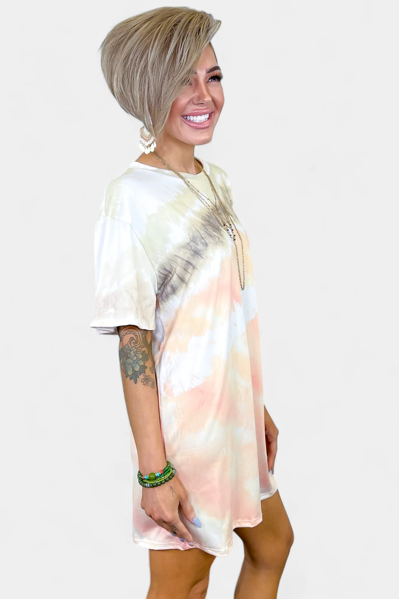 Ivory Tie Dye Jersey Dress sold by ZZs product image thumbnail 5