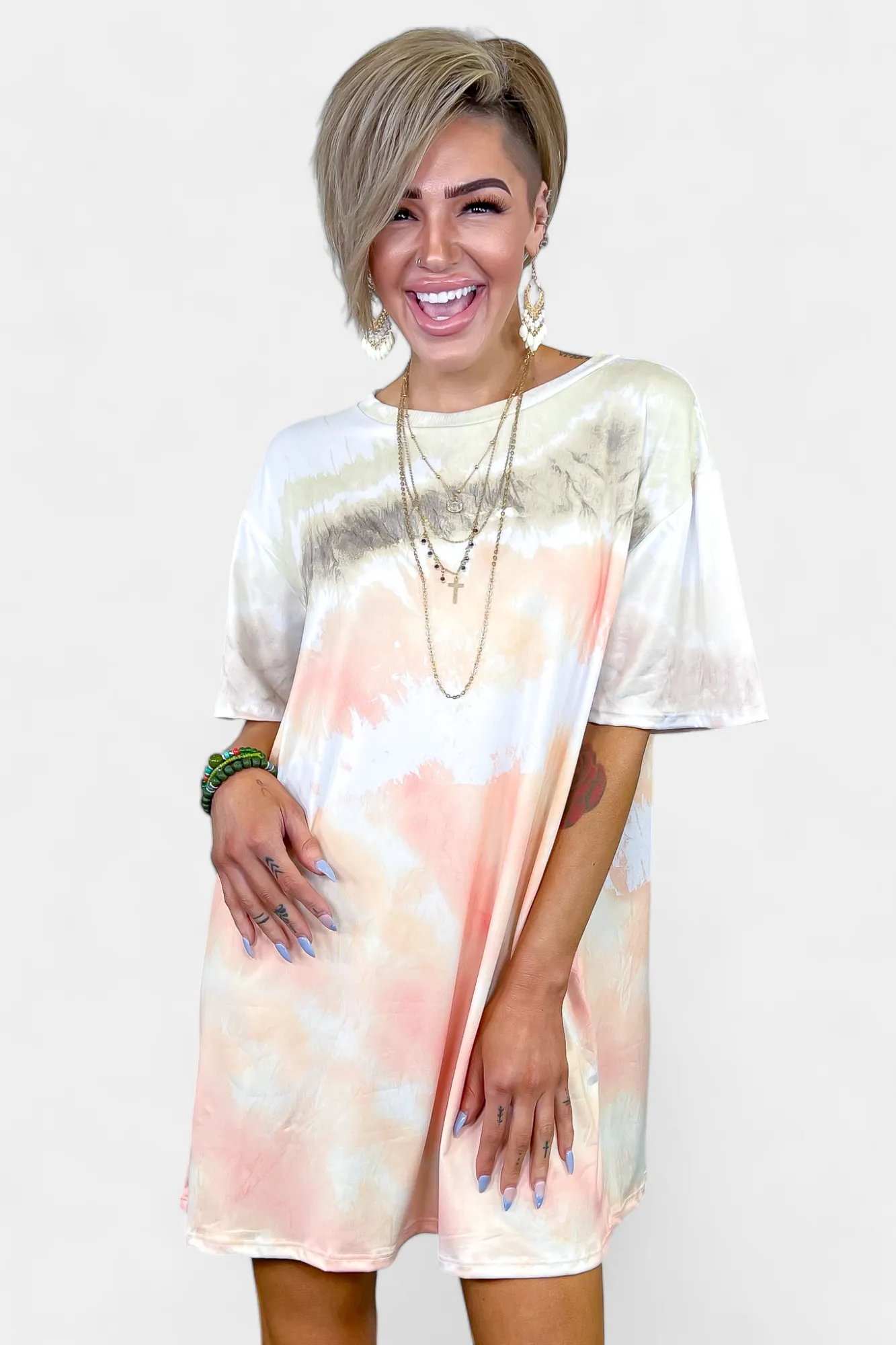 Ivory Tie Dye Jersey Dress sold by ZZs