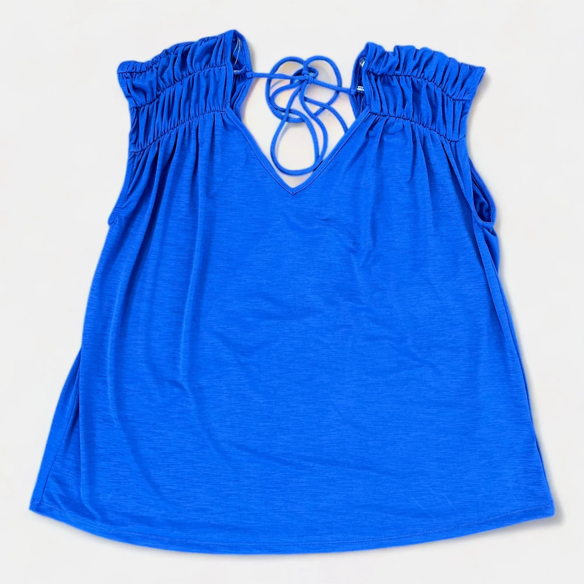 Royal Blue V Neck Tie Back Top sold by ZZs product image thumbnail 2