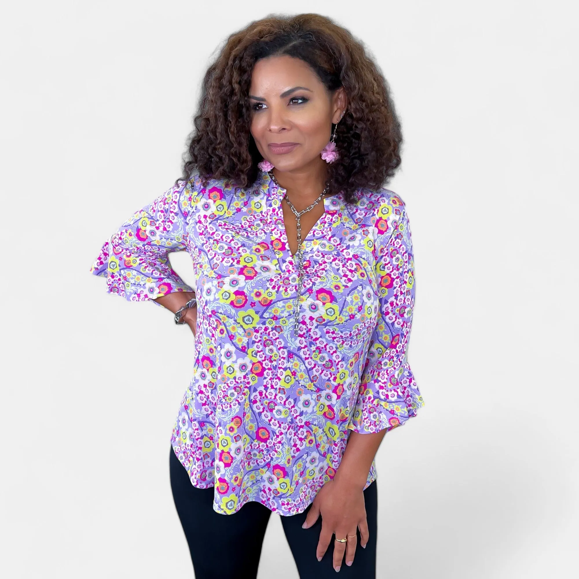 Lavender Daisy Faith Bell Sleeve Top sold by ZZs product image thumbnail 2