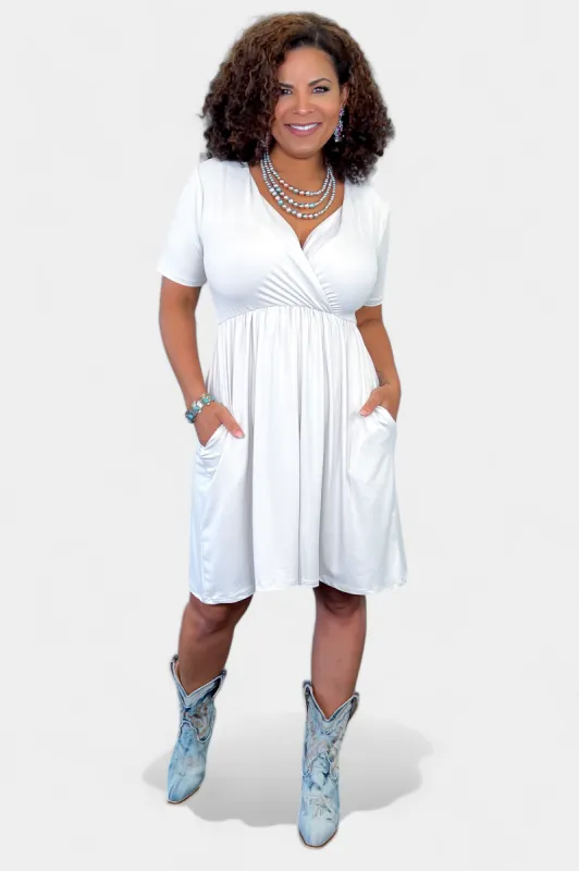 Bone V Neck Short Sleeve Dress sold by ZZs