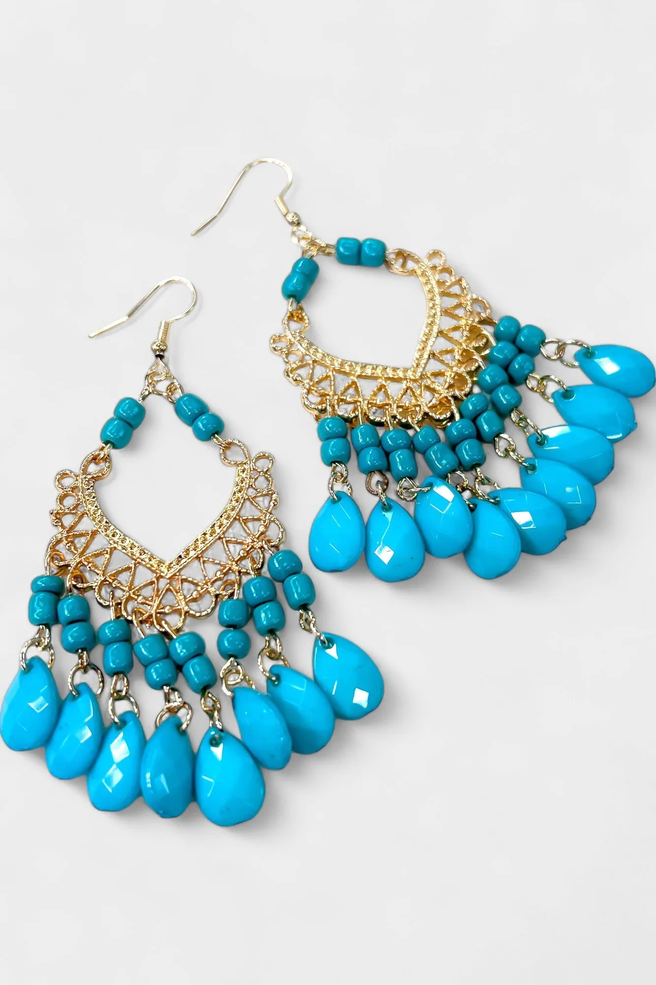 Turquoise Teardrop Stone Earrings sold by ZZs product image thumbnail 3