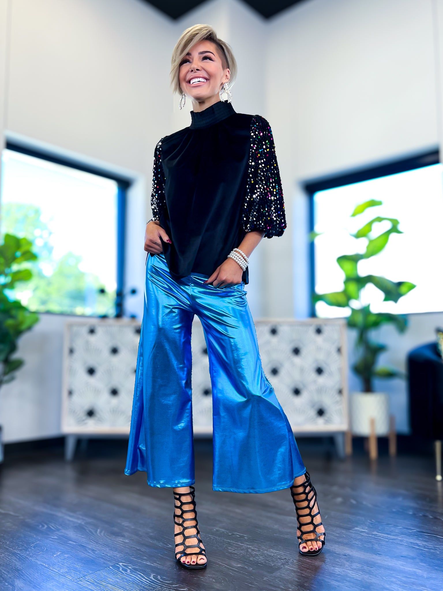 Smocked Top | Black sold by ZZs