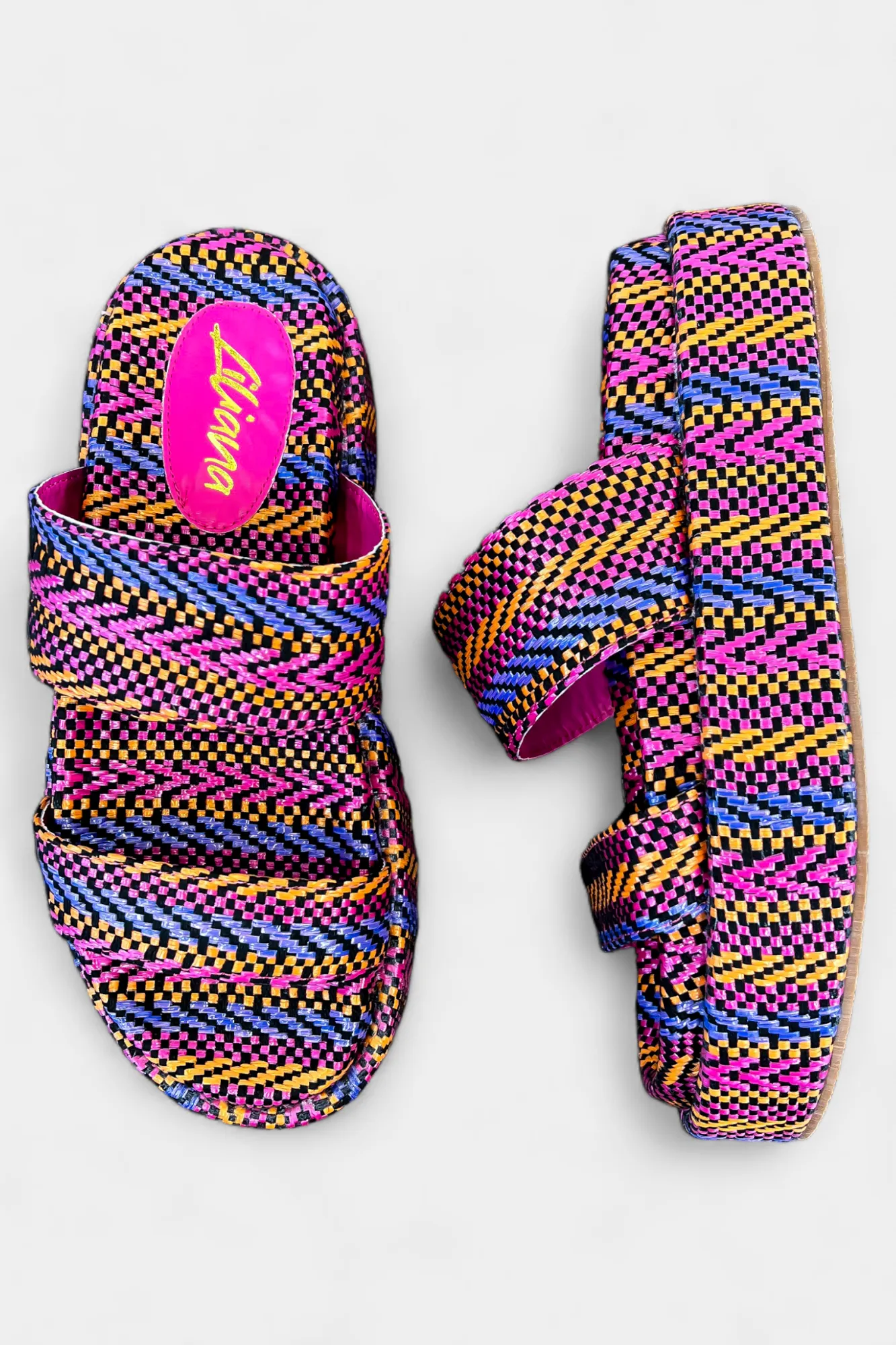 Fuchsia Jute Platform Sandals sold by ZZs