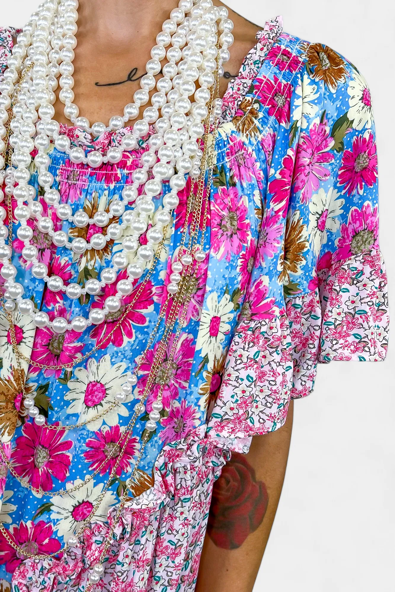 Pink Floral Print Maxi Dress sold by ZZs product image thumbnail 2