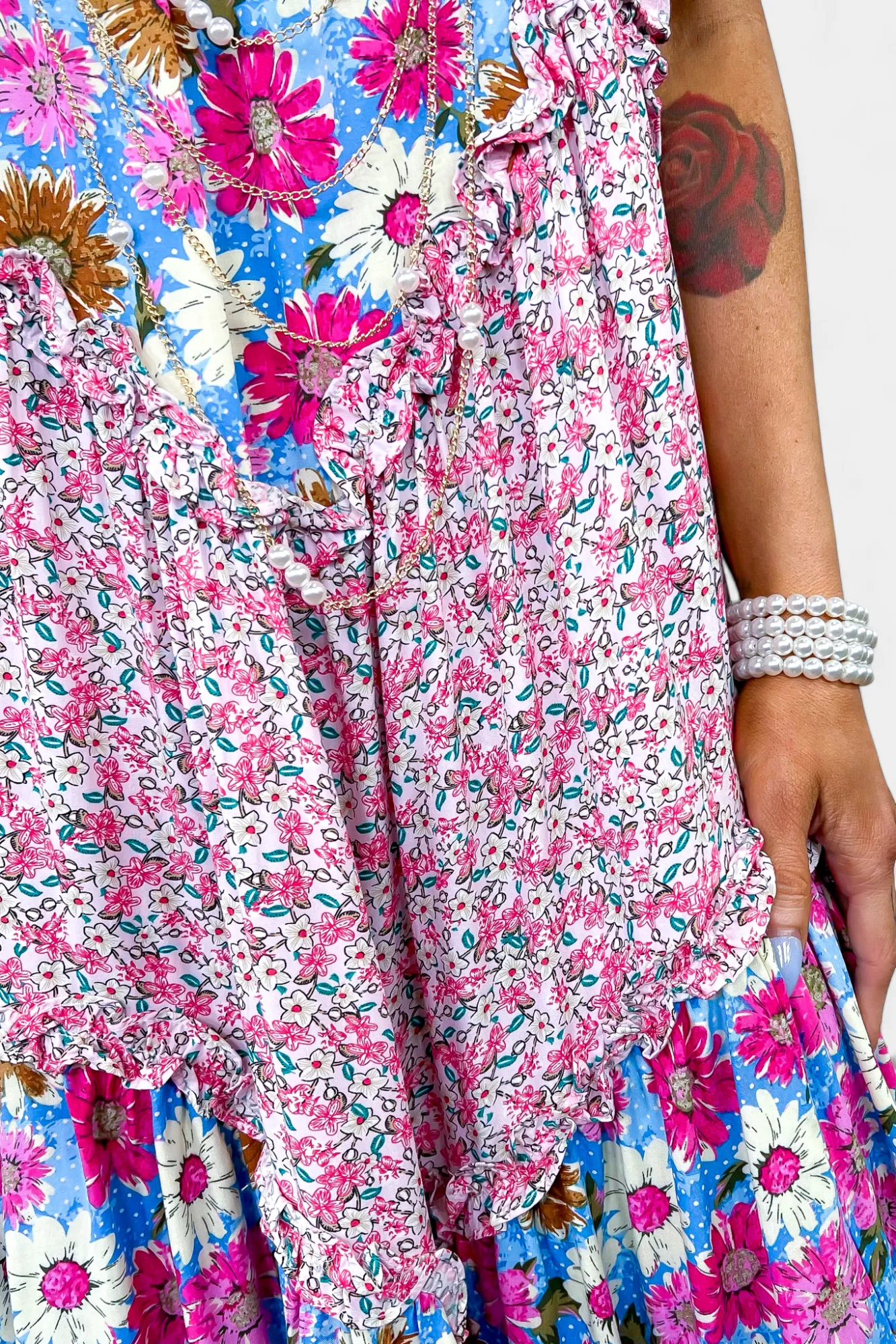 Pink Floral Print Maxi Dress sold by ZZs product image thumbnail 5