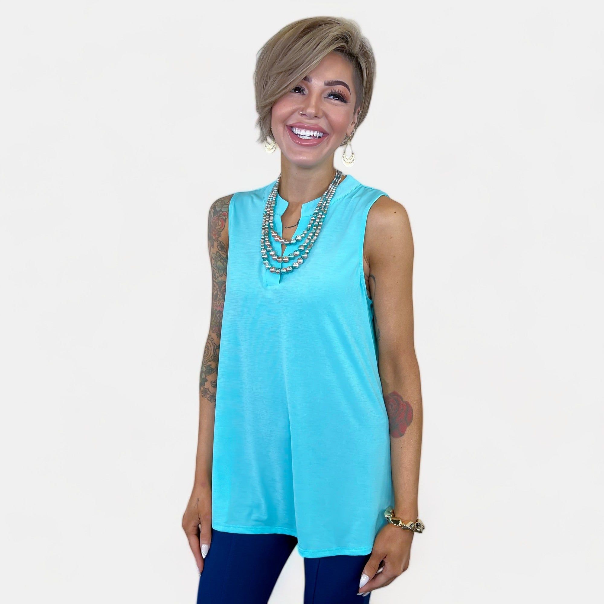 Neon Blue Lizzy Tank Top sold by ZZs product image thumbnail 2