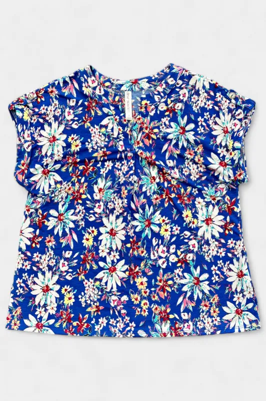Royal Daisy Lizzy Short Sleeve Top sold by ZZs