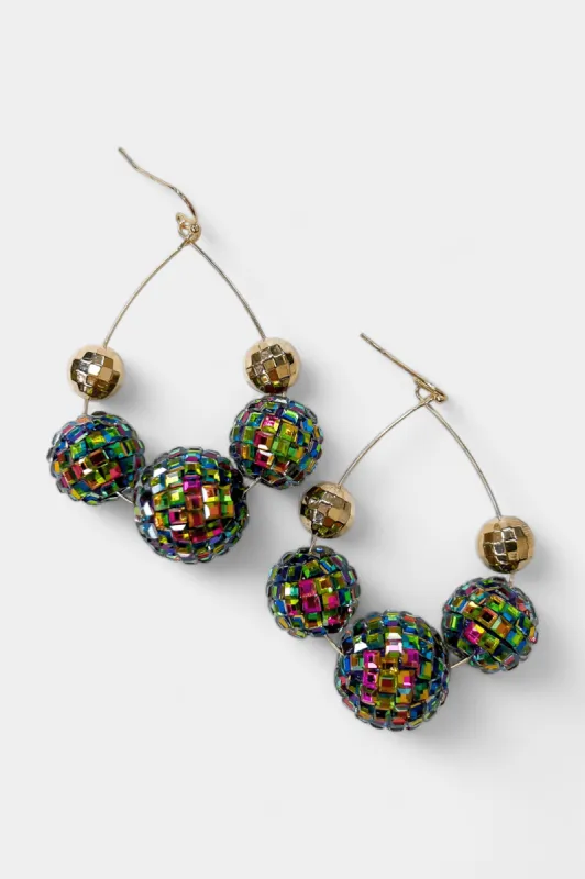 Multi Colored Disco Ball Teardrop Earrings sold by ZZs