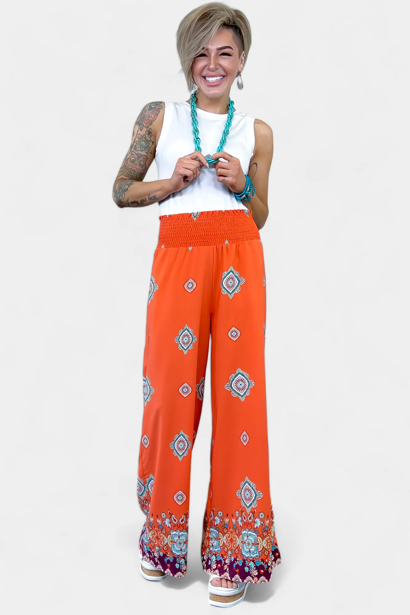 Orange Wide Leg Woven Pants sold by ZZs product image thumbnail 5