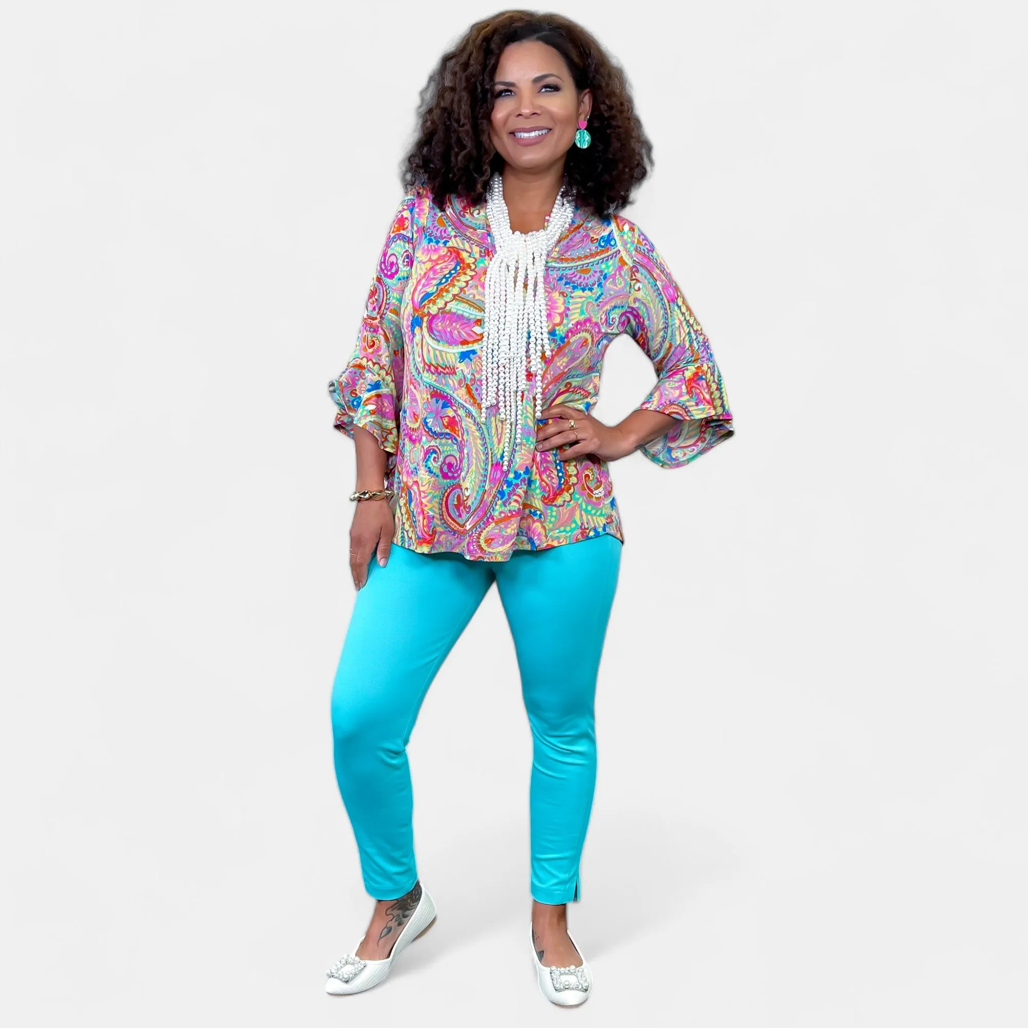 Mint Paisley Faith Bell Sleeve Top sold by ZZs product image thumbnail 5
