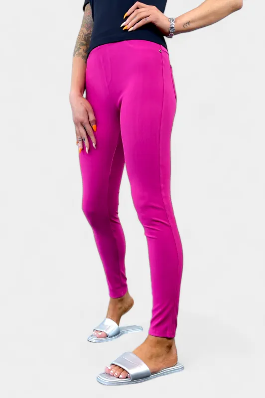 Fuchsia Denim Leggings sold by ZZs