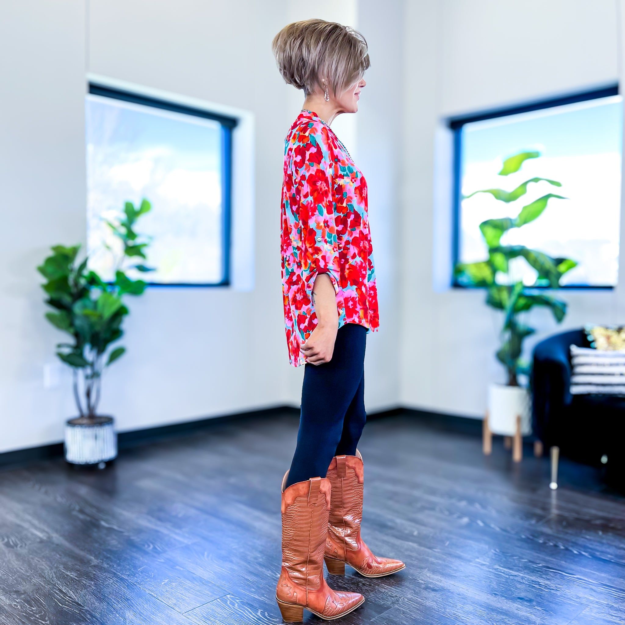 Red Multi Floral Lizzy Top sold by ZZs product image thumbnail 4