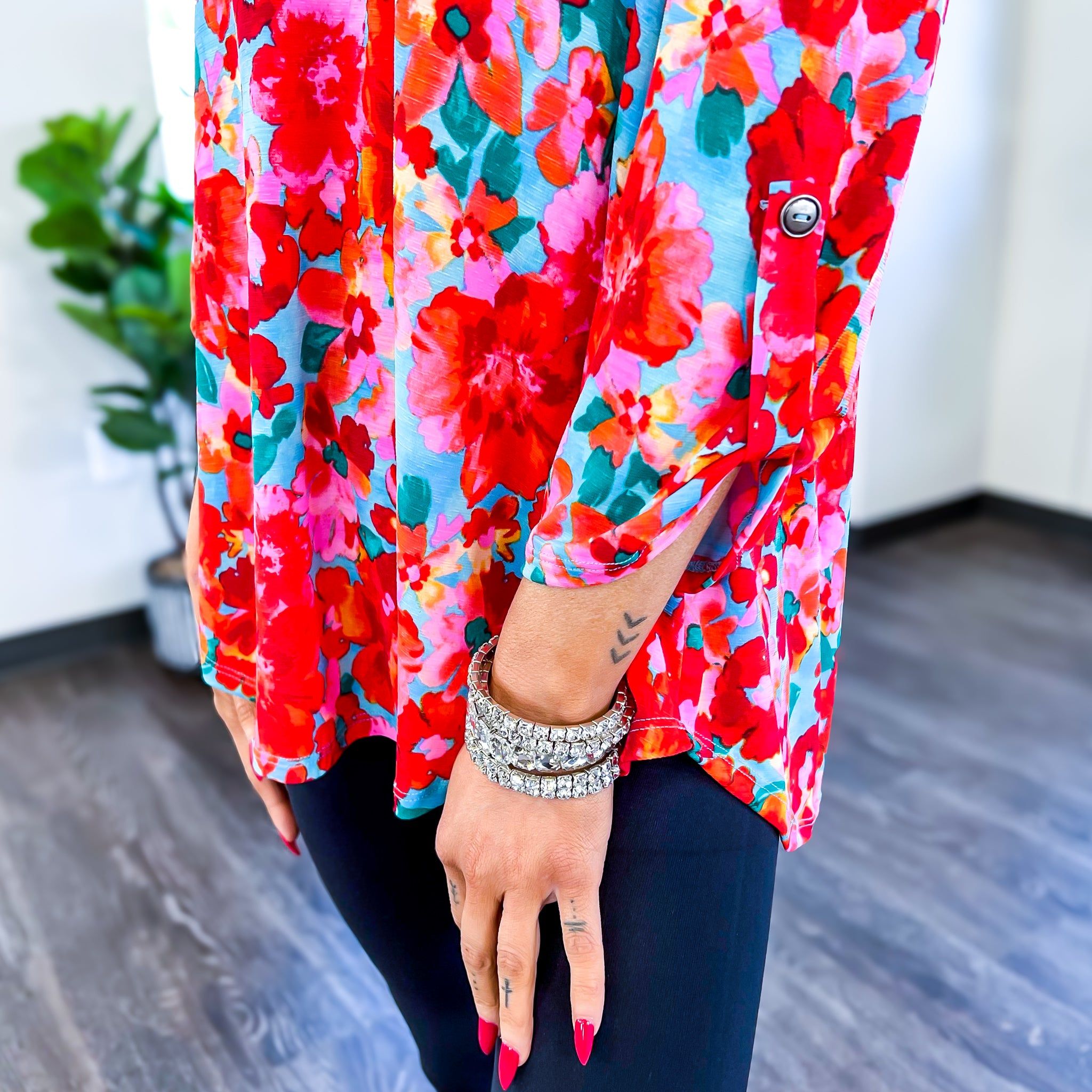 Red Multi Floral Lizzy Top sold by ZZs product image thumbnail 3