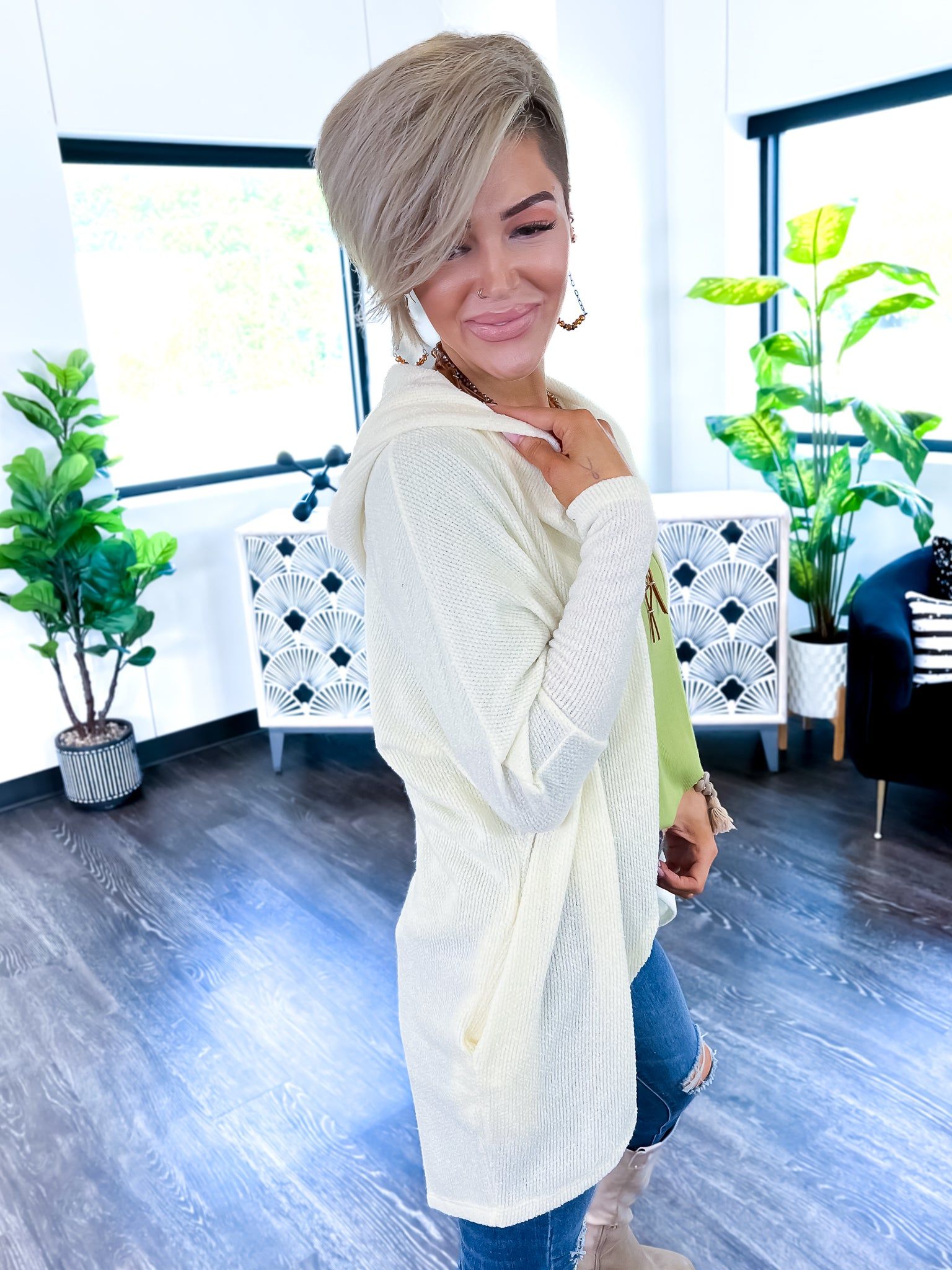 Hooded Cardigan | Ivory sold by ZZs product image thumbnail 3