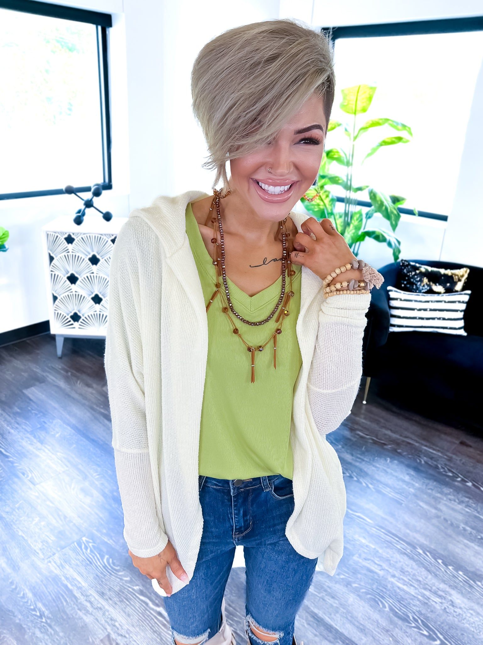 Hooded Cardigan | Ivory sold by ZZs product image thumbnail 5