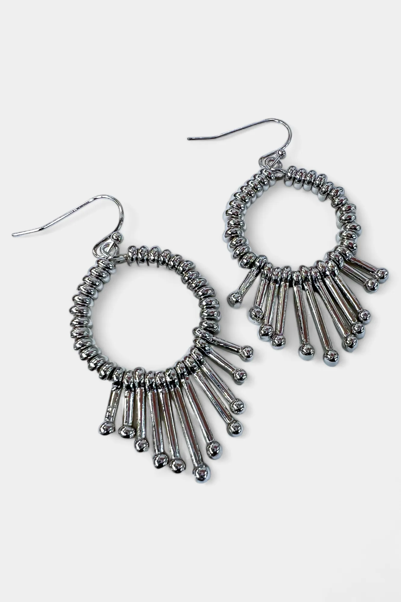 Silver Accent Bar Circle Earrings sold by ZZs product image thumbnail 2