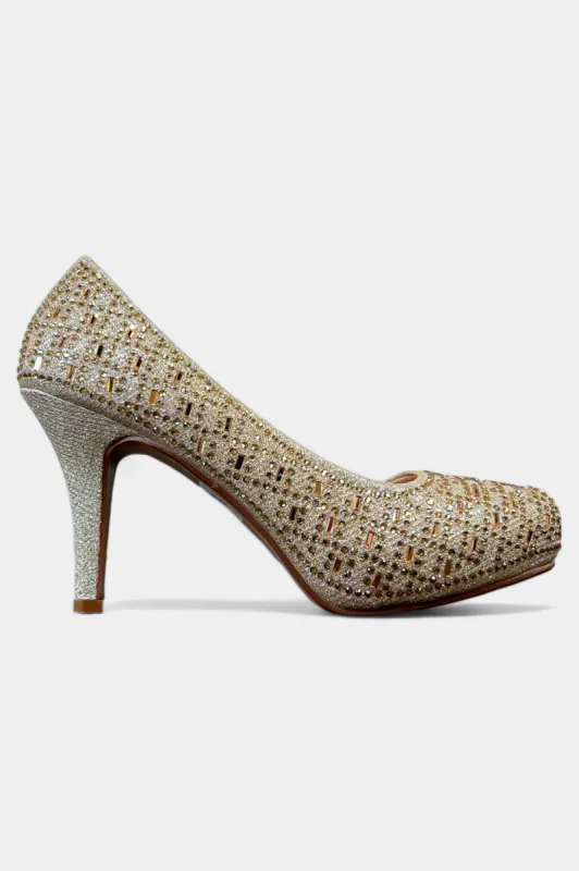 Champagne Sparkle Heels sold by ZZs