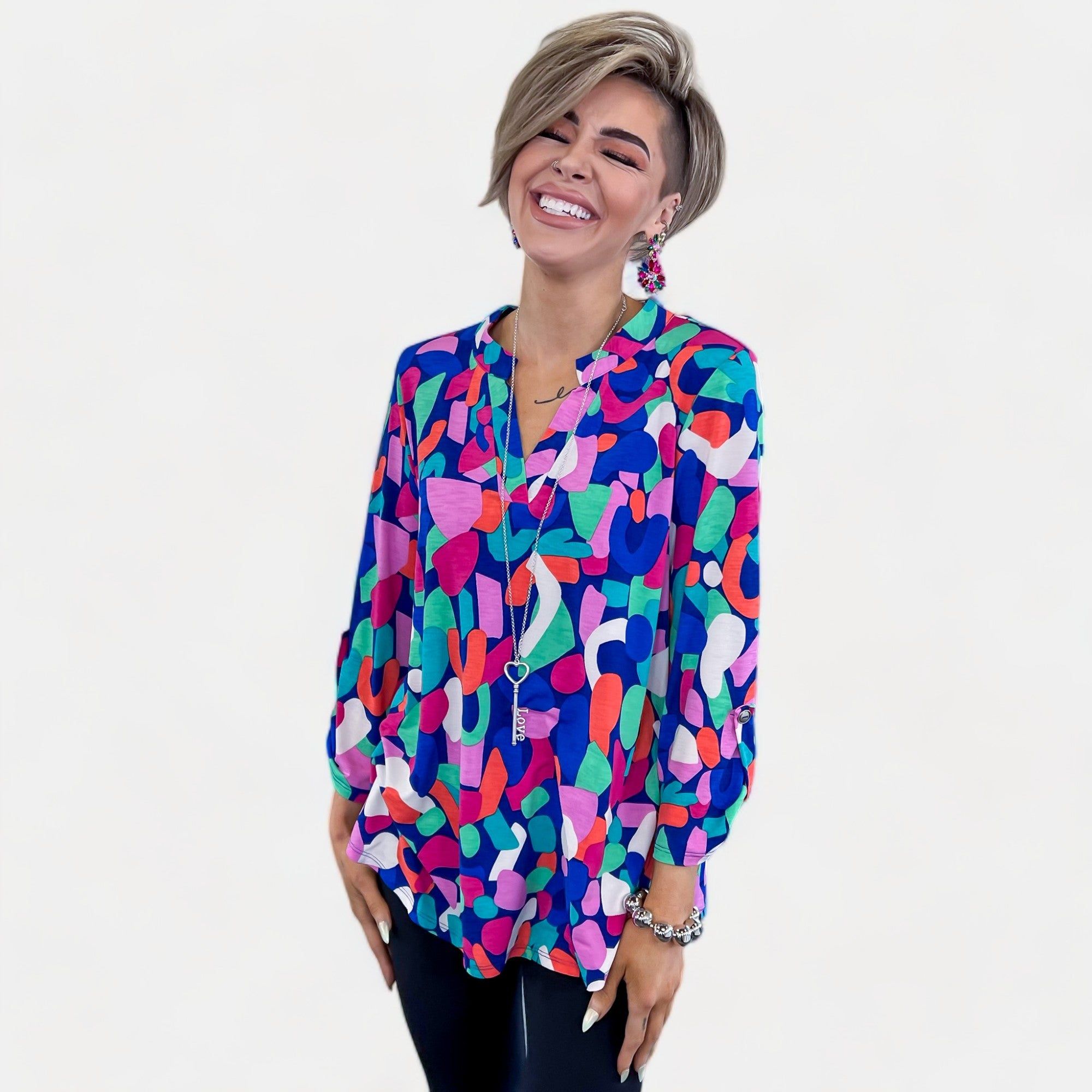 Navy Abstract Lizzy Top sold by ZZs product image thumbnail 2