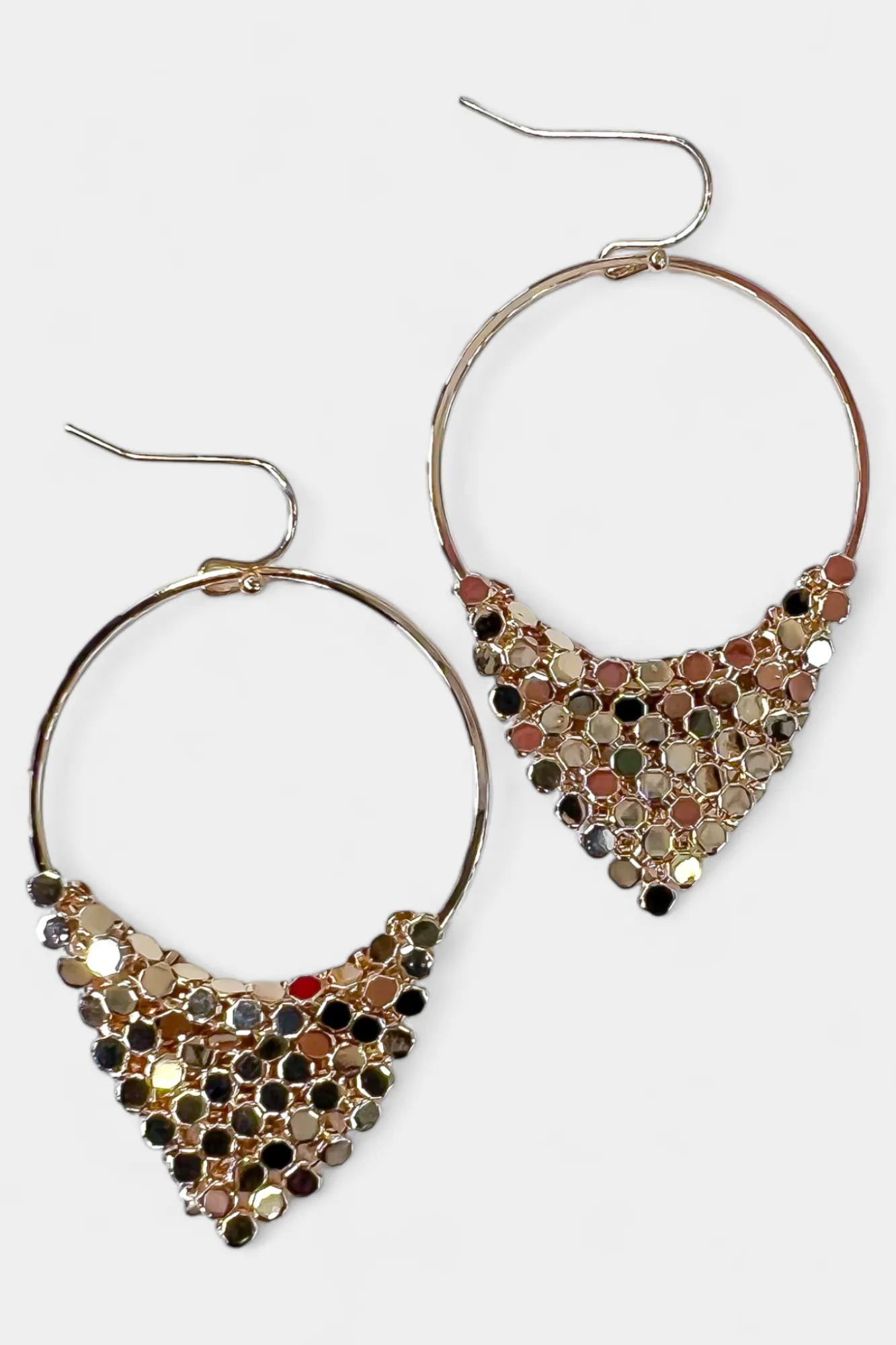 Gold Glistening Hoop Earrings sold by ZZs