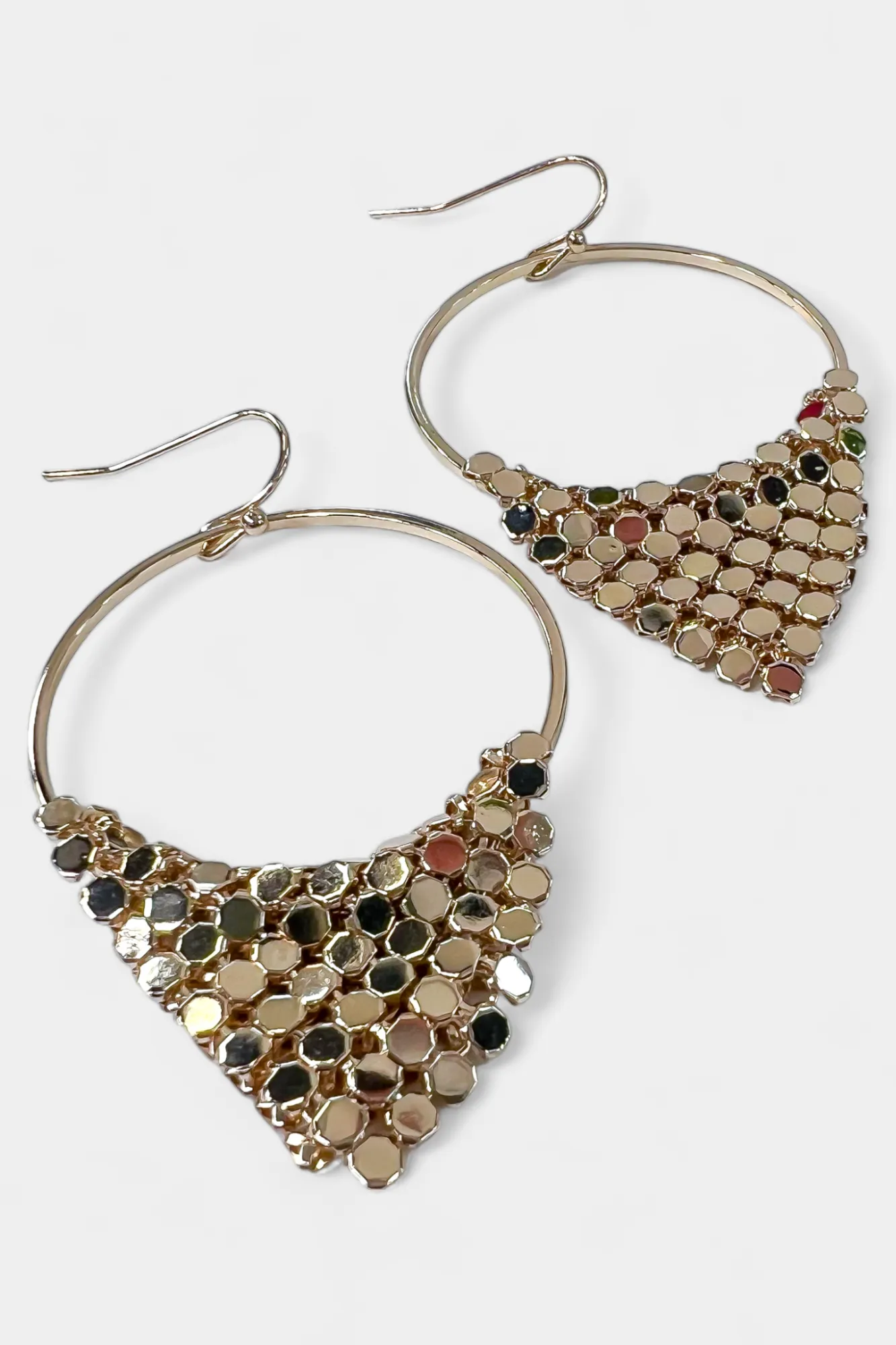 Gold Glistening Hoop Earrings sold by ZZs product image thumbnail 2