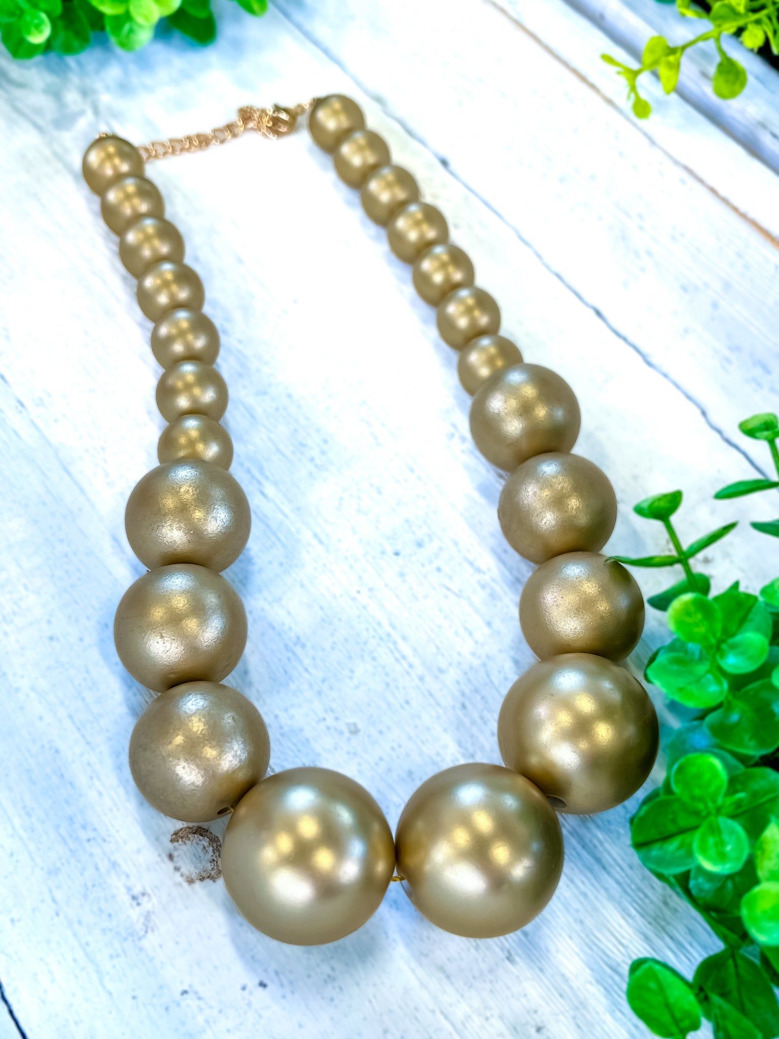 Big 'Ol Pearl Necklace | Matte Gold sold by ZZs