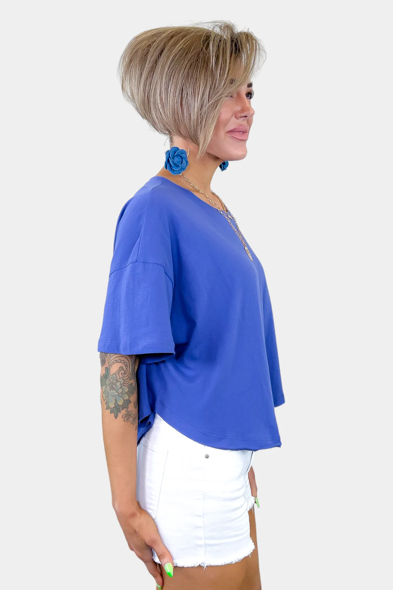 Oversized Crop Short Sleeve Top sold by ZZs product image thumbnail 2